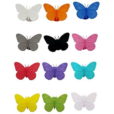 APGLSXY 12 marcadores para copas de vino, calcomanías divertidas para mariposas, etiquetas de mezcla multicolor para boda, aniversario, cena, marcadores de copa de vino de silicona APGLSXY 12 marcadores para copas de vino, calcomanías divertidas para mariposas, etiquetas de mezcla multicolor para boda, aniversario, cena, marcadores de copa de vino de silicona