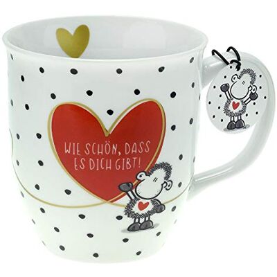 Sheepworld Taza con diseño "Wie schön" Taza con frase, porcelana, 40 cl, regalo amigos, San Valentín Sheepworld Taza con diseño "Wie schön" Taza con frase, porcelana, 40 cl, regalo amigos, San Valentín
