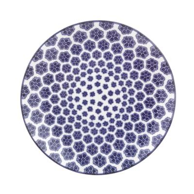 Genérico Juego de 4 platos de fruta Hanami 9 cm decoración azul C Genérico Juego de 4 platos de fruta Hanami 9 cm decoración azul C