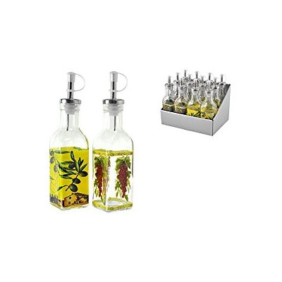 HOME Juego de 12 Botellas de Cristal Color Tapa dosificador Cc190 para decoración de Mesa, Vidrio HOME Juego de 12 Botellas de Cristal Color Tapa dosificador Cc190 para decoración de Mesa, Vidrio