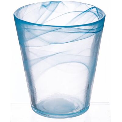 Tivoli Juego de 6 vasos de agua cónicos de 250 ml, de cristal, superficie difuminada, color azul, Alabastro Tivoli Juego de 6 vasos de agua cónicos de 250 ml, de cristal, superficie difuminada, color azul, Alabastro
