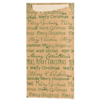 Garcia de Pou García de Pou Bolsas Cubiertos Servitellas Reciclada Merry Christmas, 80 + 10 Pe G/M2, 11.2 x 22.5 cm, Marrón Garcia de Pou García de Pou Bolsas Cubiertos Servitellas Reciclada Merry Christmas, 80 + 10 Pe G/M2, 11.2 x 22.5 cm, Marrón