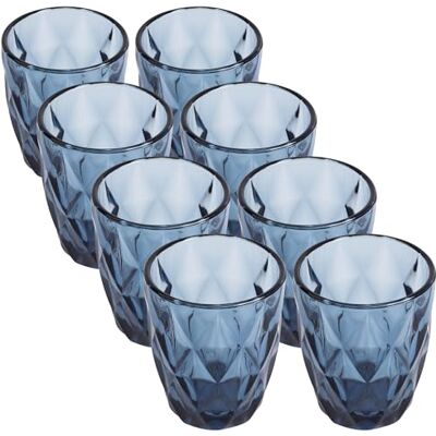 San Ignacio Juego de 8 Vasos de cristal de 260ml Azul San Ignacio Juego de 8 Vasos de cristal de 260ml Azul
