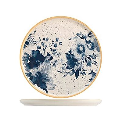 H&H Plato de fruta indigo en stoneware beige y azul, 21 cm H&H Plato de fruta indigo en stoneware beige y azul, 21 cm