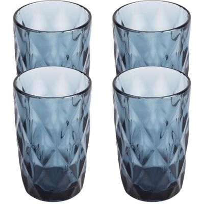 San Ignacio Juego de 4 Vasos de cristal de 350ml Azul San Ignacio Juego de 4 Vasos de cristal de 350ml Azul