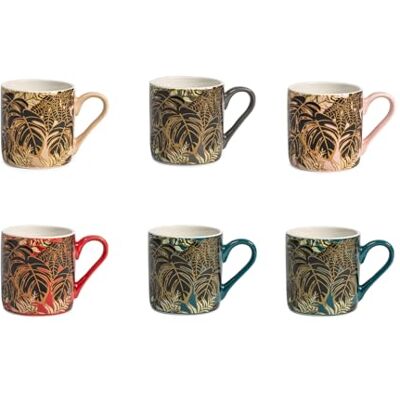 H&H Botanic Winter Juego de 6 tazas de café, New Bone China, cc110 H&H Botanic Winter Juego de 6 tazas de café, New Bone China, cc110