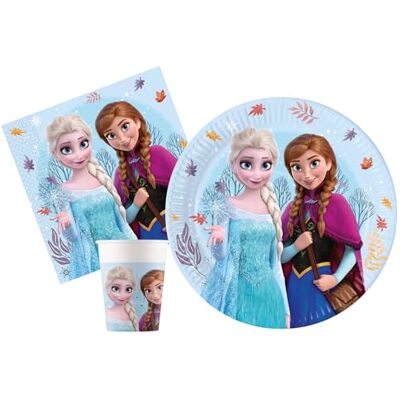 Ciao Kit Vajilla de Fiesta Disney Frozen Idyllic Wonder para 8 personas (36 pcs: 8 platos Ø23cm, 8 vasos 200ml, 20 servilletas 33x33cm) de papel FSC compostable Ciao Kit Vajilla de Fiesta Disney Frozen Idyllic Wonder para 8 personas (36 pcs: 8 platos Ø23cm, 8 vasos 200ml, 20 servilletas 33x33cm) de papel FSC compostable