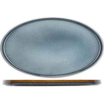 Cosy & Trendy Quintana Plato Ovalado de Porcelana, 35.5 x 23.5 cm, Azul Cosy & Trendy Quintana Plato Ovalado de Porcelana, 35.5 x 23.5 cm, Azul