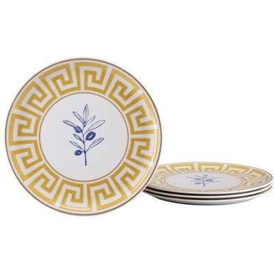 Creatable , Serie Gourmet Athena Vajilla de 4 piezas para 4 personas, plato de pizza de porcelana, apto para lavavajillas y microondas, fabricado en Europa Creatable , Serie Gourmet Athena Vajilla de 4 piezas para 4 personas, plato de pizza de porcelana, apto para lavavajillas y microondas, fabricado en Europa