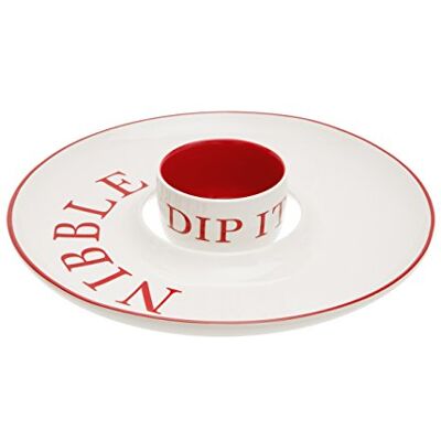 Premier Housewares – Hollywood Nibble y Dip Set, Rojo/Crema, 2 Piezas Premier Housewares – Hollywood Nibble y Dip Set, Rojo/Crema, 2 Piezas