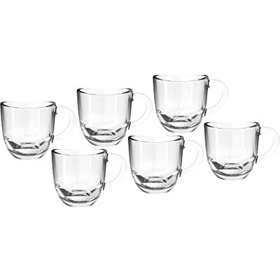 Leonardo Napoli Juego de 6 tazas de café espresso aptas para lavavajillas, aptas para microondas, 80 ml, 6 unidades Leonardo Napoli Juego de 6 tazas de café espresso aptas para lavavajillas, aptas para microondas, 80 ml, 6 unidades