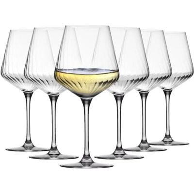 Krosno Copas de Chardonnay Juego de 6, 560 ml, Ondulado, Avant-Garde LUMI Vaso vino tinto, blanco, rosado, cócteles, Cristal sin plomo, Apto para lavavajillas, Cristalería elegante, Idea de regalo Krosno Copas de Chardonnay Juego de 6, 560 ml, Ondulado, Avant-Garde LUMI Vaso vino tinto, blanco, rosado, cócteles, Cristal sin plomo, Apto para lavavajillas, Cristalería elegante, Idea de regalo