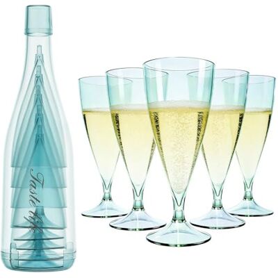 VINATO 5 Piezas Copas de Champán de Plástico, 155ml Transparente Flautas de Champán Reutilizable, Copas de Cava Plastico para Fiestas, Bodas VINATO 5 Piezas Copas de Champán de Plástico, 155ml Transparente Flautas de Champán Reutilizable, Copas de Cava Plastico para Fiestas, Bodas