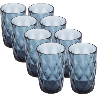 San Ignacio Juego de 8 Vasos de cristal de 350ml Azul San Ignacio Juego de 8 Vasos de cristal de 350ml Azul