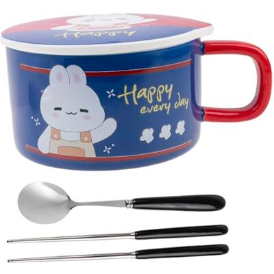 lachineuse – Cuenco de fideos instantáneos – Cuenco de ramen asiático – Porcelana – Diseño de conejo – 1000 ml – Tapa y cubiertos – Desayuno sopa – Idea de regalo Asia Japón China – Azul oscuro lachineuse – Cuenco de fideos instantáneos – Cuenco de ramen asiático – Porcelana – Diseño de conejo – 1000 ml – Tapa y cubiertos – Desayuno sopa – Idea de regalo Asia Japón China – Azul oscuro