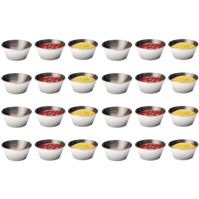 Utopia Utopía sartenes/Cubos/Cazuelas Ramekin, presentación de acero inoxidable, 1,5 oz, 4,5 cl (Pack de 24) Utopia Utopía sartenes/Cubos/Cazuelas Ramekin, presentación de acero inoxidable, 1,5 oz, 4,5 cl (Pack de 24)