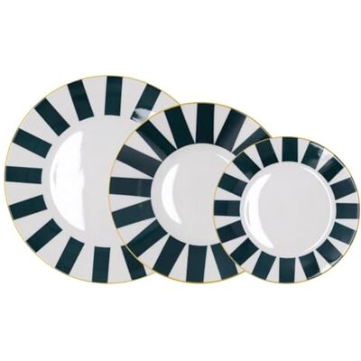 Quid Vajilla de porcelana 18 piezas para 6 personas Platos llanos de 27 cm, hondos de 23 cm y de postre de 19 cm, apta para lavavajillas Quid Vajilla de porcelana 18 piezas para 6 personas Platos llanos de 27 cm, hondos de 23 cm y de postre de 19 cm, apta para lavavajillas