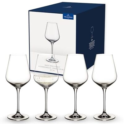 Villeroy & Boch La Divina Copa Vino Blanco Set 4 Piezas Claro, Apto para Lavavajillas, Juego Copas de Vino Cristal Grandes, Vasos, Vidrio de Cristal Villeroy & Boch La Divina Copa Vino Blanco Set 4 Piezas Claro, Apto para Lavavajillas, Juego Copas de Vino Cristal Grandes, Vasos, Vidrio de Cristal