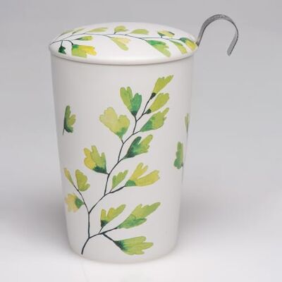 TEA SOUL Taza Trees • Taza de porcelana con tapa y filtro perforado • Capacidad 350 ml TEA SOUL Taza Trees • Taza de porcelana con tapa y filtro perforado • Capacidad 350 ml