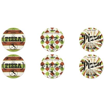 Conjunto de 6 platos para pizza Little Italy - Porcelana 31,5cm multicolor Conjunto de 6 platos para pizza Little Italy - Porcelana 31,5cm multicolor