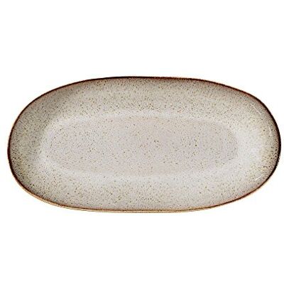 BLOOMINGVILLE Bandeja Sandrine, gris, cerámica, 16 x 34 x 3,5 cm BLOOMINGVILLE Bandeja Sandrine, gris, cerámica, 16 x 34 x 3,5 cm
