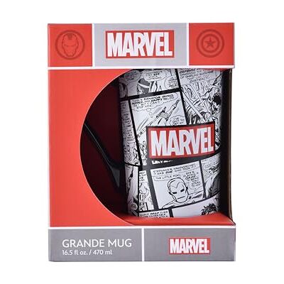 Pyramid Marvel Avengers, Spider-Man y Iron Man, Retro Comic Art, taza grande de cerámica para capuchino, 567.0 g, talla única Pyramid Marvel Avengers, Spider-Man y Iron Man, Retro Comic Art, taza grande de cerámica para capuchino, 567.0 g, talla única