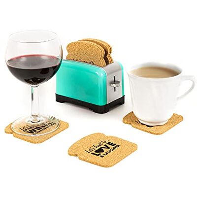 Gifts for Readers & Writers Tostador Posavasos 6-Piezas, Verde Azulado Gifts for Readers & Writers Tostador Posavasos 6-Piezas, Verde Azulado