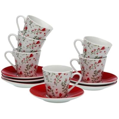 Versa Juego de Tazas de Café Corazones 6 Unidades Porcelana Marca EAN: 8420327541048 Versa Juego de Tazas de Café Corazones 6 Unidades Porcelana Marca EAN: 8420327541048