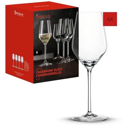 Spiegelau Copas de champán de 310 ml, 4 unidades, Style, , copas de champán de cristal, aptas para lavavajillas Spiegelau Copas de champán de 310 ml, 4 unidades, Style, , copas de champán de cristal, aptas para lavavajillas