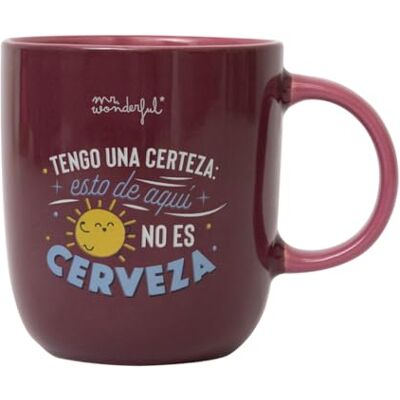 Mr. Wonderful Taza Tengo una certeza: esto de aquí no es cerveza Taza de Café Personalizada Taza de Cerámica con Mensaje Divertido Mr. Wonderful Taza Tengo una certeza: esto de aquí no es cerveza Taza de Café Personalizada Taza de Cerámica con Mensaje Divertido