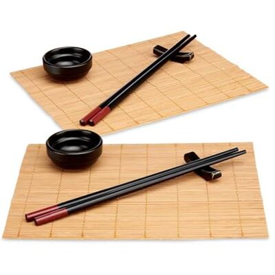 San Ignacio Set sushi ceramica y bambu 8 piezas colección KINVARA San Ignacio Set sushi ceramica y bambu 8 piezas colección KINVARA