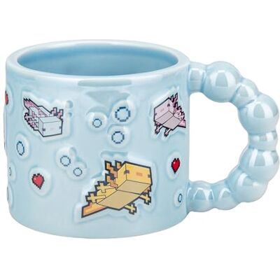 Paladone Minecraft Axolotl Taza con licencia oficial de Minecraft Taza de cerámica de 400 ml • Diseño de ajolote en relieve • Mango de burbuja único • Divertidos vasos para juegos • Regalo Paladone Minecraft Axolotl Taza con licencia oficial de Minecraft Taza de cerámica de 400 ml • Diseño de ajolote en relieve • Mango de burbuja único • Divertidos vasos para juegos • Regalo