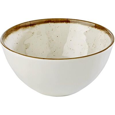 APS Carcasa – Stone tipo de melamina Diámetro de 15 cm, altura: 7,5 cm, 0,6 l), diseño de interior:, color blanco, borde: Marrón APS Carcasa – Stone tipo de melamina Diámetro de 15 cm, altura: 7,5 cm, 0,6 l), diseño de interior:, color blanco, borde: Marrón