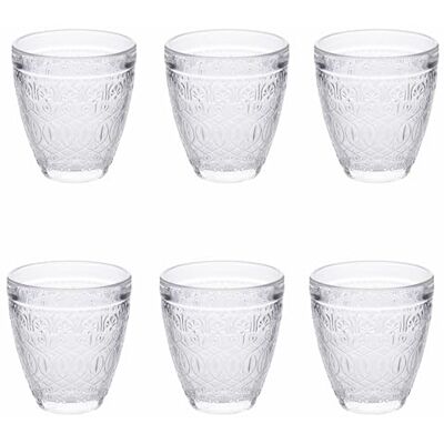 Tivoli New Marrakech Juego de 6 vasos de agua (330 ml, cristal, superficie trabajada) Tivoli New Marrakech Juego de 6 vasos de agua (330 ml, cristal, superficie trabajada)