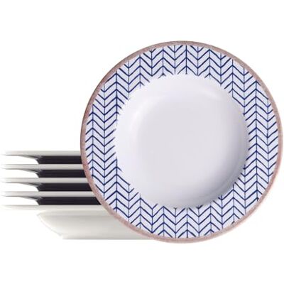Tramontina Platos hondos redondos decorados porcelana 23 cm Abstratta. Juego de 6 unidades. Tramontina Platos hondos redondos decorados porcelana 23 cm Abstratta. Juego de 6 unidades.
