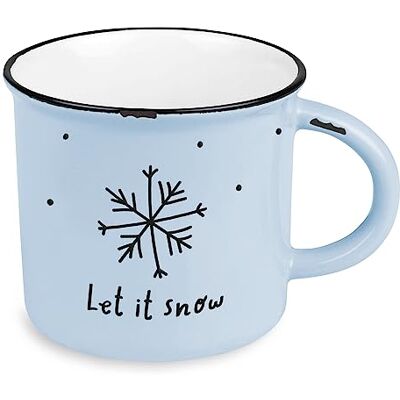 Grafik Werkstatt Grafik-Werkstatt Taza de café vintage Taza de cerámica para regalar 400 ml Navidad Let it snow Grafik Werkstatt Grafik-Werkstatt Taza de café vintage Taza de cerámica para regalar 400 ml Navidad Let it snow