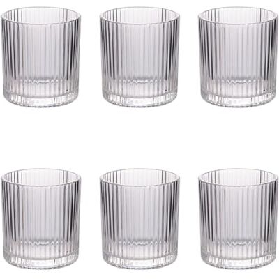 Tivoli Cylinder Juego de 6 Vasos de Agua de Cristal, 340 ml, diseño en Relieve Tivoli Cylinder Juego de 6 Vasos de Agua de Cristal, 340 ml, diseño en Relieve