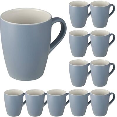 San Ignacio Juego de tazas 340ml porcelana Bone 8,3x5,7x10,2cm, set de 12 San Ignacio Juego de tazas 340ml porcelana Bone 8,3x5,7x10,2cm, set de 12