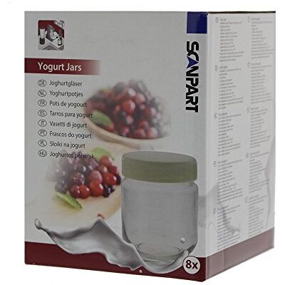 Scanpart Set de yogur, cristal, color blanco y transparente Scanpart Set de yogur, cristal, color blanco y transparente
