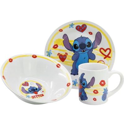 Stor SET MERIENDA CERAMICA (PLATO, CUENCO, TAZA) EN CAJA DE REGALO 3 PCS STITCH ALOHA Stor SET MERIENDA CERAMICA (PLATO, CUENCO, TAZA) EN CAJA DE REGALO 3 PCS STITCH ALOHA