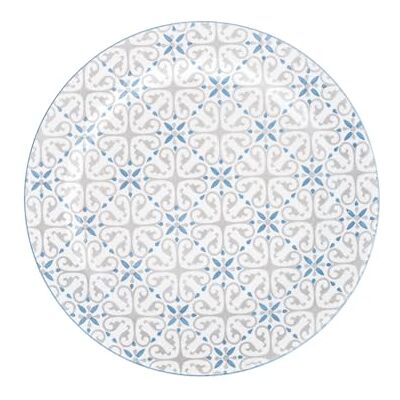 H&H Ischia Juego de Platos Llanos, Stoneware, Azul/Gris, 6 Unidad H&H Ischia Juego de Platos Llanos, Stoneware, Azul/Gris, 6 Unidad