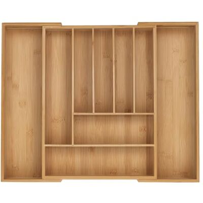 Relaxdays Cubertero, 7-9 Compartimentos, Organizador de Cubiertos Extensible, Cajón, 5x32,5-53,5x43 cm, Bambú, Natural Relaxdays Cubertero, 7-9 Compartimentos, Organizador de Cubiertos Extensible, Cajón, 5x32,5-53,5x43 cm, Bambú, Natural