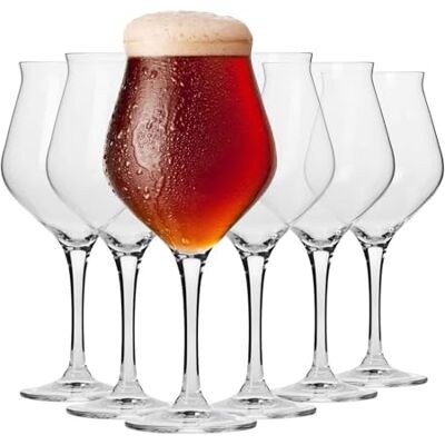 Krosno Vasos de cerveza Juego de 6, 420 ml, Colección Avant-Garde Copa tulip para cerveza artesanal, trigo, lager, pilsner, ipa, Cristal sin plomo Apto para lavavajillas, Regalo personalizado Krosno Vasos de cerveza Juego de 6, 420 ml, Colección Avant-Garde Copa tulip para cerveza artesanal, trigo, lager, pilsner, ipa, Cristal sin plomo Apto para lavavajillas, Regalo personalizado