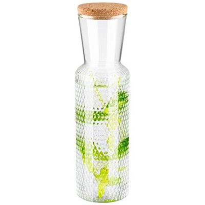 APS Jarra de agua de cristal con tapa de corcho, 27 cm de altura, 0,7 l de volumen APS Jarra de agua de cristal con tapa de corcho, 27 cm de altura, 0,7 l de volumen