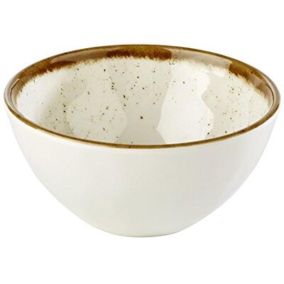 APS Carcasa – Stone tipo de melamina 12 cm de diámetro, altura: 6 cm, 0,3 L), diseño de interior:, color blanco, borde: Marrón APS Carcasa – Stone tipo de melamina 12 cm de diámetro, altura: 6 cm, 0,3 L), diseño de interior:, color blanco, borde: Marrón