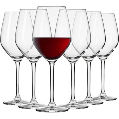 Krosno Copas de Vino Tinto Juego de 6, 460 ml, Colección Splendour Vasos vino blanco, rosado, espumoso, cóctel, Cristal sin plomo, Apto para lavavajillas, Cristalería elegante, Idea de regalo Krosno Copas de Vino Tinto Juego de 6, 460 ml, Colección Splendour Vasos vino blanco, rosado, espumoso, cóctel, Cristal sin plomo, Apto para lavavajillas, Cristalería elegante, Idea de regalo