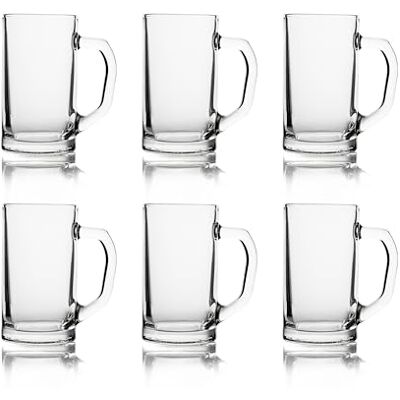 Excelsa Hamburgo Juego de 6 vasos de cerveza, vidrio soplado, transparente, 49 cl Excelsa Hamburgo Juego de 6 vasos de cerveza, vidrio soplado, transparente, 49 cl