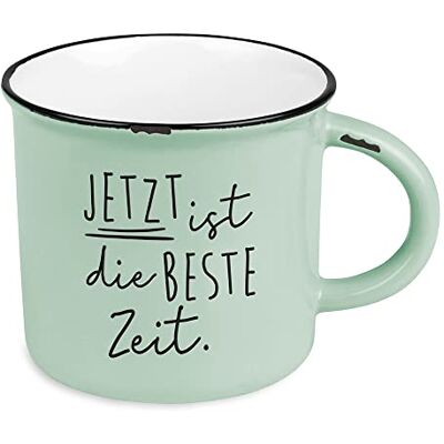 Grafik Werkstatt Grafik-Werkstatt Taza de café vintage Taza de cerámica para regalar Ahora es el mejor momento, verde Grafik Werkstatt Grafik-Werkstatt Taza de café vintage Taza de cerámica para regalar Ahora es el mejor momento, verde