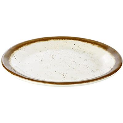 APS – Plato Stone tipo de melamina, diámetro de 19 cm, altura: 2 cm, interior: adornos, color blanco, borde: Marrón APS – Plato Stone tipo de melamina, diámetro de 19 cm, altura: 2 cm, interior: adornos, color blanco, borde: Marrón