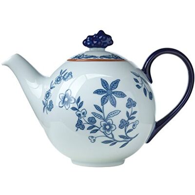 iittala Rörstrand Tetera de porcelana de la colección Ostindia, color blanco y azul, 1,2 L, iittala Rörstrand Tetera de porcelana de la colección Ostindia, color blanco y azul, 1,2 L,